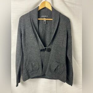 Marina Luna 100% Merino Wool Sweater with Buckle Accent